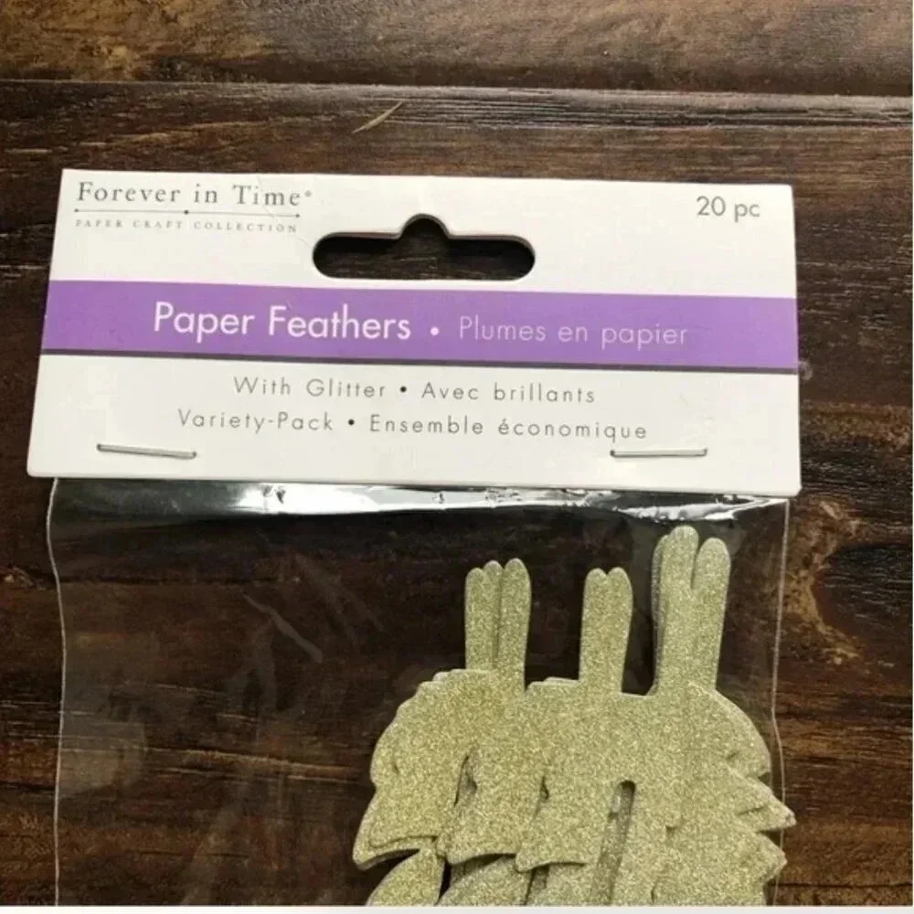 Forever in Time Gold Feathers | Craft Supplies | Gold Glitter Feathers | Feather